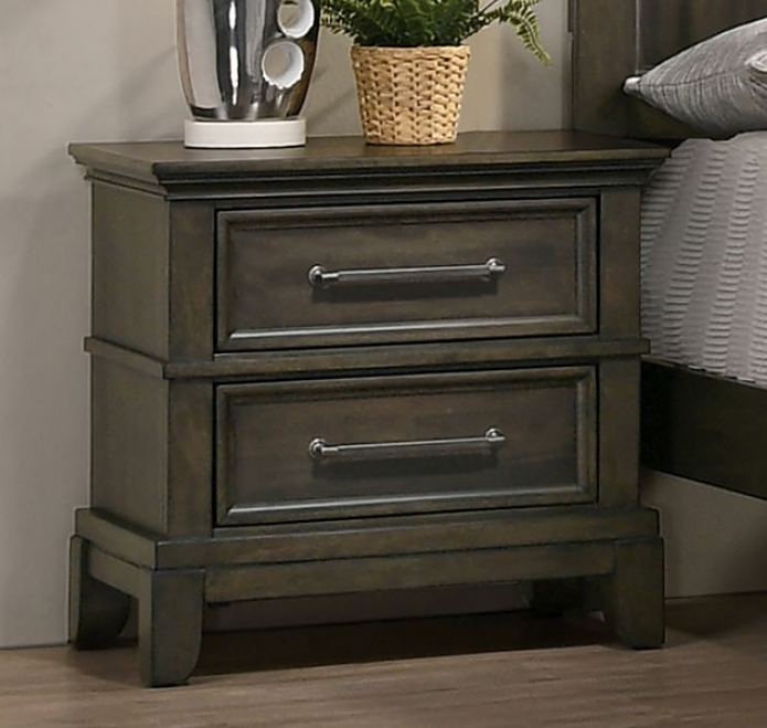 Houston Traditional Queen Panel Bed - Gray