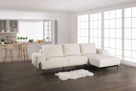 Baerum Contemporary White Wool Sectional