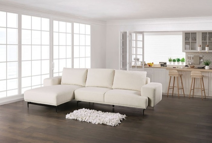 Baerum Contemporary White Wool Sectional