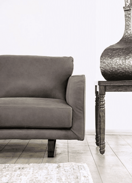 Mezzanotte Italian Leather Sofa in Gray