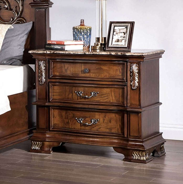 Esparanza Traditional Queen Bed- Brown Cherry