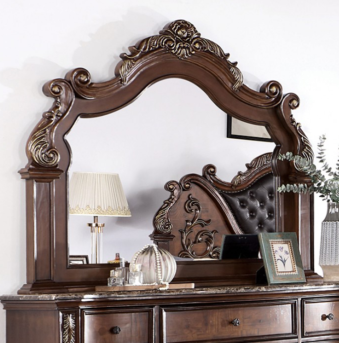 chinese dress ladies Furniture of America Esparanza Brown Cherry Dresser and Mirror