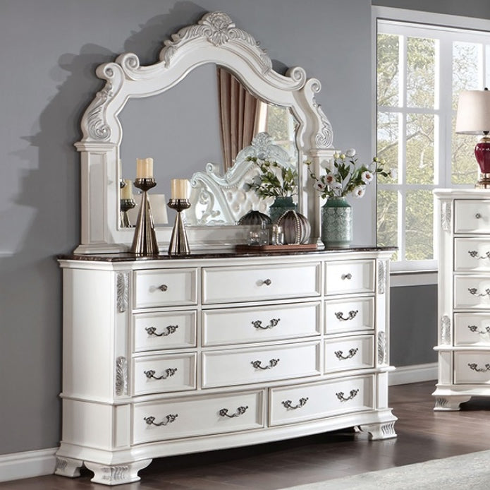 Esparanza Traditional King Bedroom Set - Pearl White