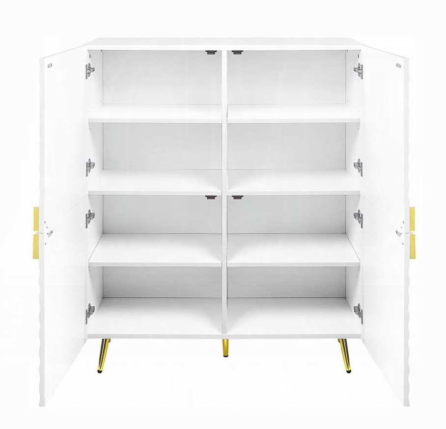 ACME Gaines Accent Cabinet in White High Gloss Finish AC01031