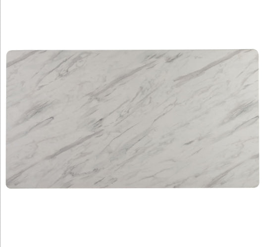 Everett 5-Piece Faux Marble Top Dining Table Natural Walnut And Grey