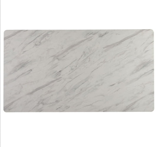 Everett 6-Piece Faux Marble Top Dining Table Natural Walnut And Grey