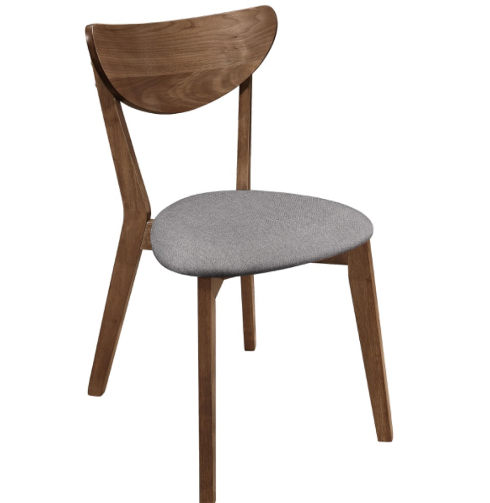 Everett 5-Piece Faux Marble Top Dining Table Natural Walnut And Grey