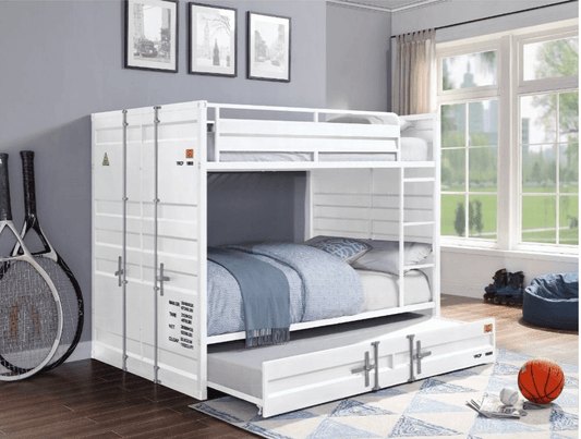 Cargo Container Theme Full/Full Bunk Bed in White