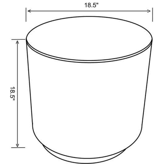 Zena Faux Sheepskin Upholstered Round Ottoman Ivory