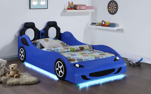 Cruiser Car Themed Twin Bed With Underglow Lights Blue