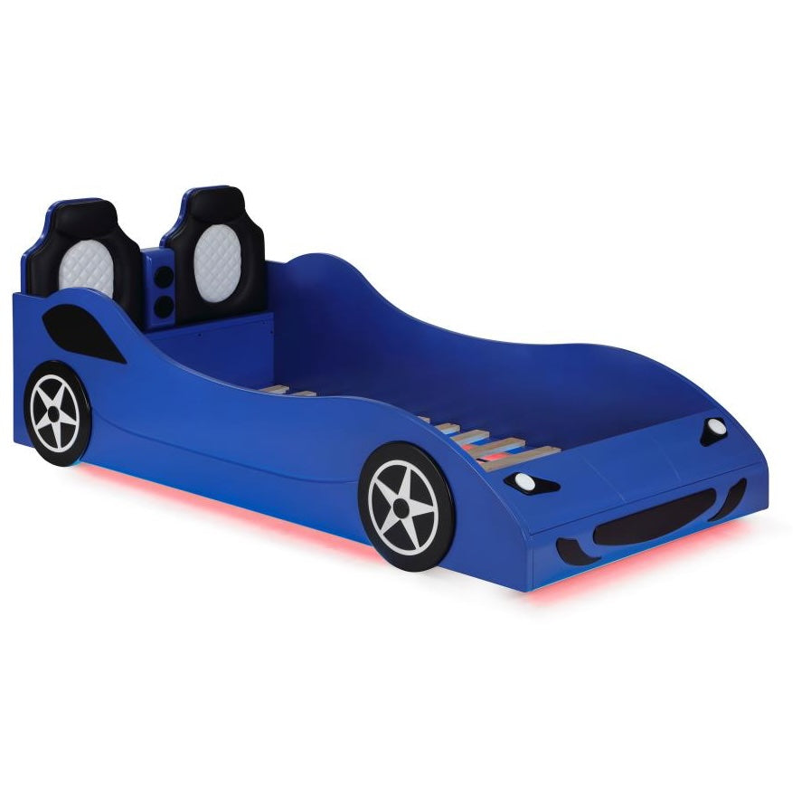 Cruiser Car Themed Twin Bed With Underglow Lights Blue