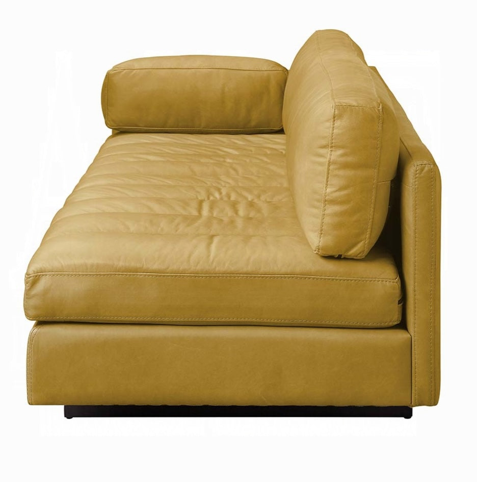 Radia Urban Chic Leather Sofa w/ Pillow - Turmeric