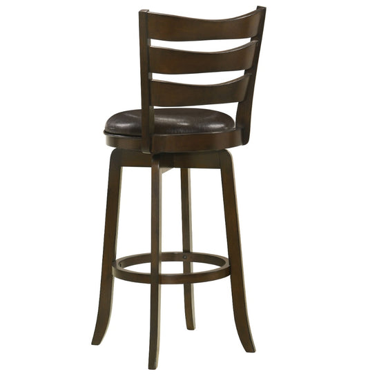 Murphy Ladder Back Pub Height Swivel Bar Stool Dark Cherry And Brown
