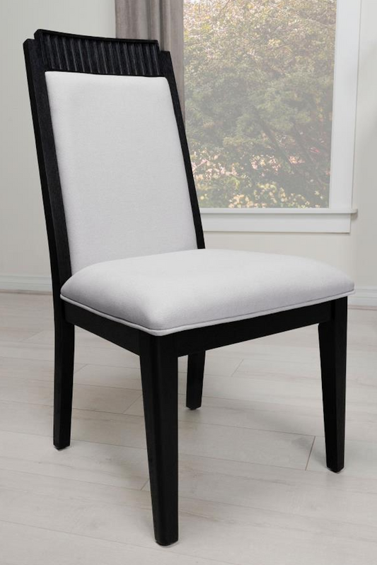 Brookmead Upholstered Dining Side Chair Ivory And Black Set Of 2