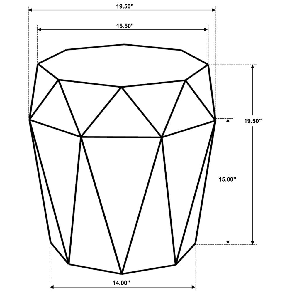Jacinto Geometric Solid Mango Wood Side Table Grey