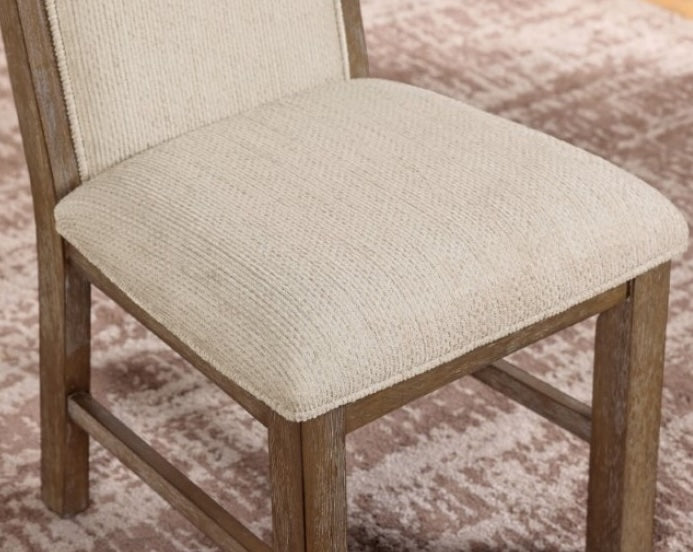 Monclova Transitional Side Chair Set of 2 - Rustic Oak & Beige