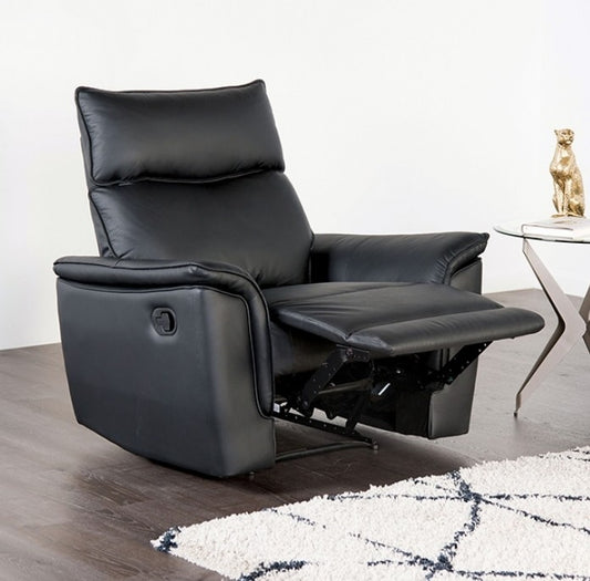 Bienne Transitional Leather Recliner - Black