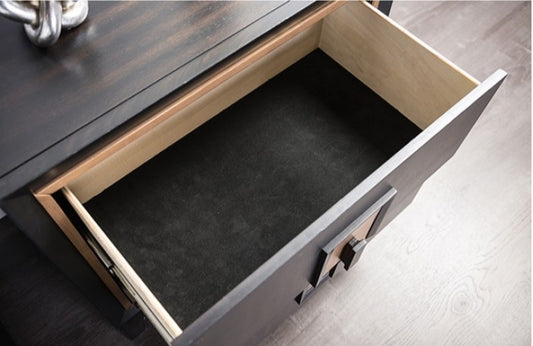 Kenyada Contemporary Nightstand - Espresso & Gold