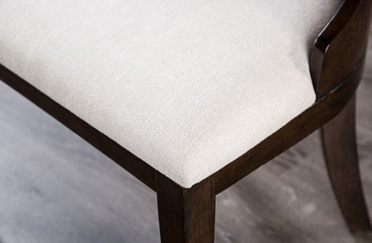 Morden Bentwood Back Side Chairs Set of 2 Dark Walnut & Off-White