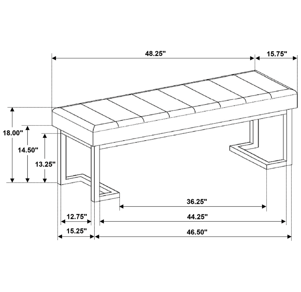 Mesa Boucle Upholstered Tufted Accent Bench Vanilla