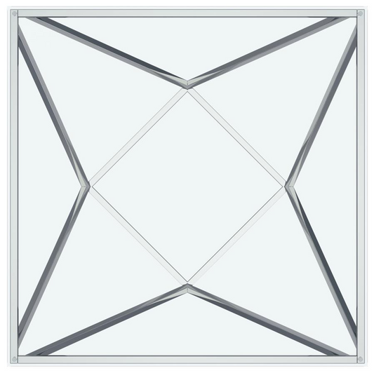 Brittania Square Glass Top Geometric Coffee Table Nickel