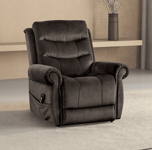 Dionysia Transitional Dark Gray Velvet Power Lift Recliner