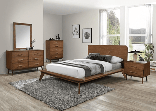 Tromso Mid-Century Modern Nightstand, Walnut