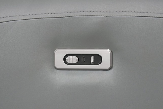 Schlieren Contemporary Leatherette Power Recliner, Gray