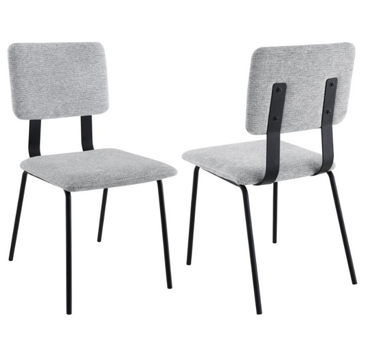 Calla Fabric Upholstered Dining Side Chair Gray Set of 2
