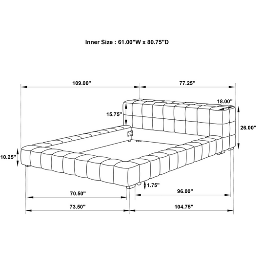 Trinity Upholstered Queen Platform Bed, Light Taupe