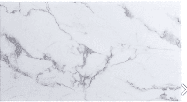 Villarsglane Glam Coffee Table with Faux Marble Top & Stainless Steel Base