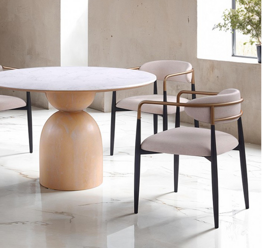 Neasden 5-Piece Dining Set - Natural/Black/White