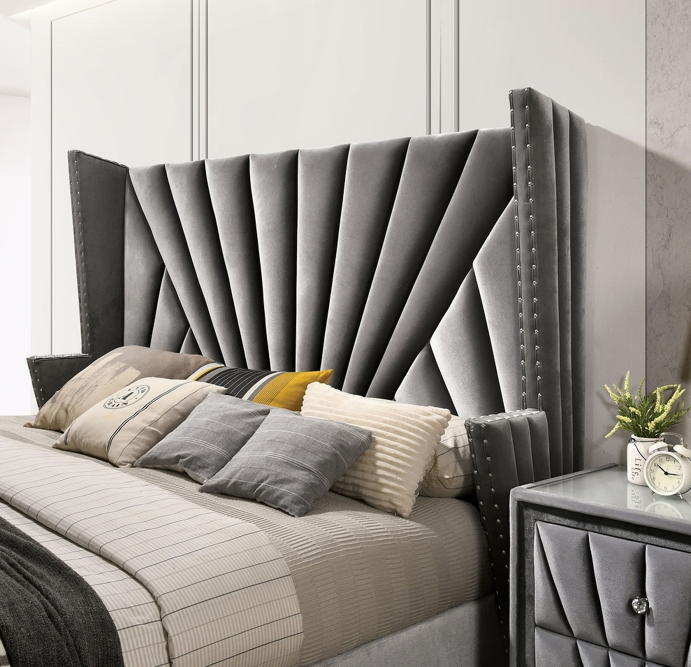 Carissa Art Deco Style Queen Wingback Bedroom Set