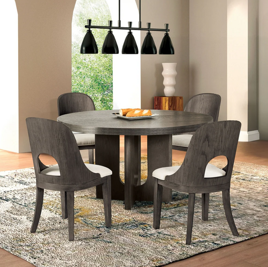 Sterling West Modern 5PC Dining Set, White Oak or Gray