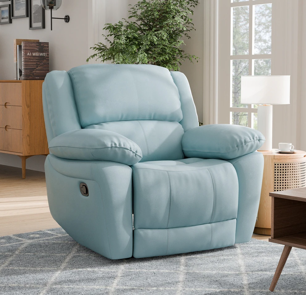 Glarus Transitional Leather Recliner - 3 Colors
