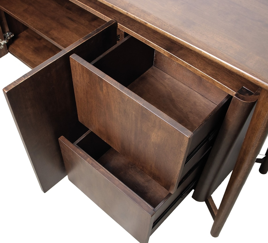 Madeira Collection 2-Door Solid Wood Dining Sideboard, Rich Walnut