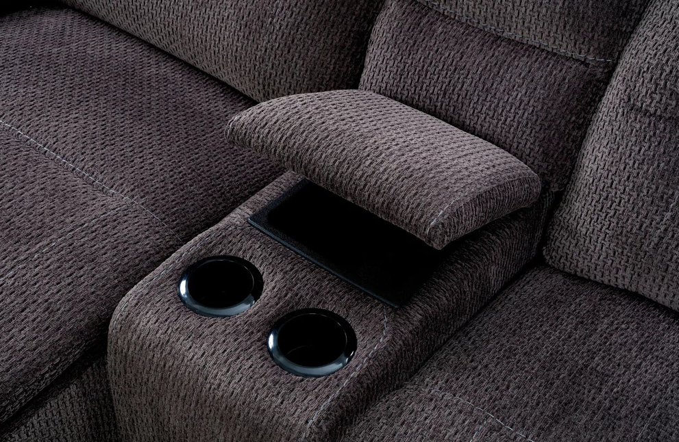 Zuben Plush Chenille Upholstered Reclining Sectional