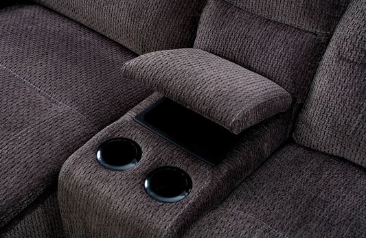 Zuben Plush Chenille Upholstered Reclining Sectional