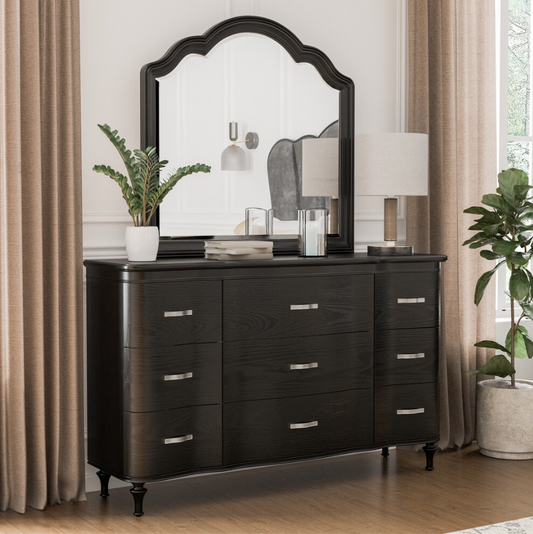 Melodi Parc Glam Dresser w/ Turned Feet - Black