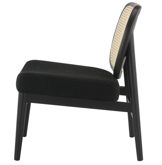 Rayo Rattan Cane Back Accent Chair with Padded Seat