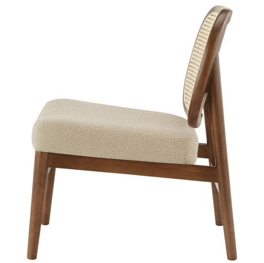 Rayo Rattan Cane Back Accent Chair with Padded Seat