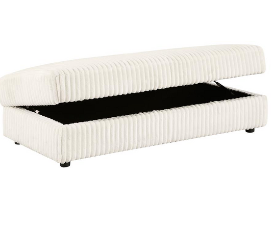 Emberson Upholstered Rectangular Storage Ottoman Ivory