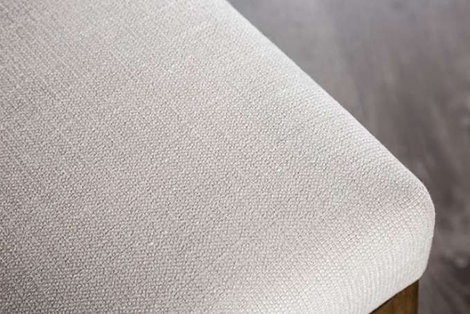 Losone Rustic Side Chairs with White Linen & Brown (Set of 2)