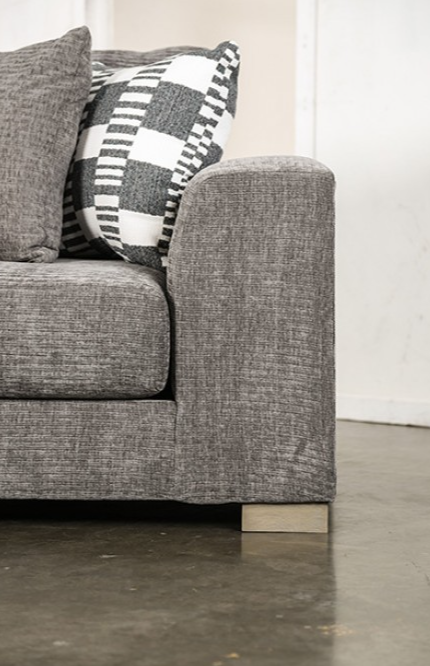 Artesia Charcoal Gray Fabric Sectional Sofa – Made in USA