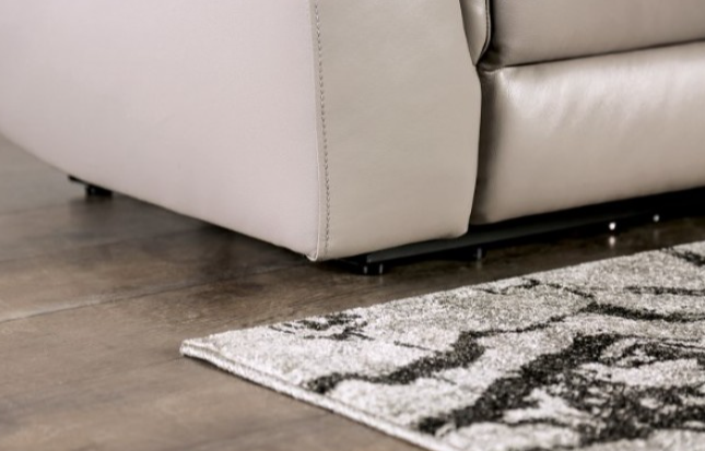 Gorgius Light Gray Leather Power Recliner