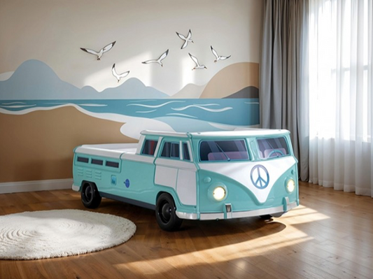 Axel Twin Size Peace Bus - Teal