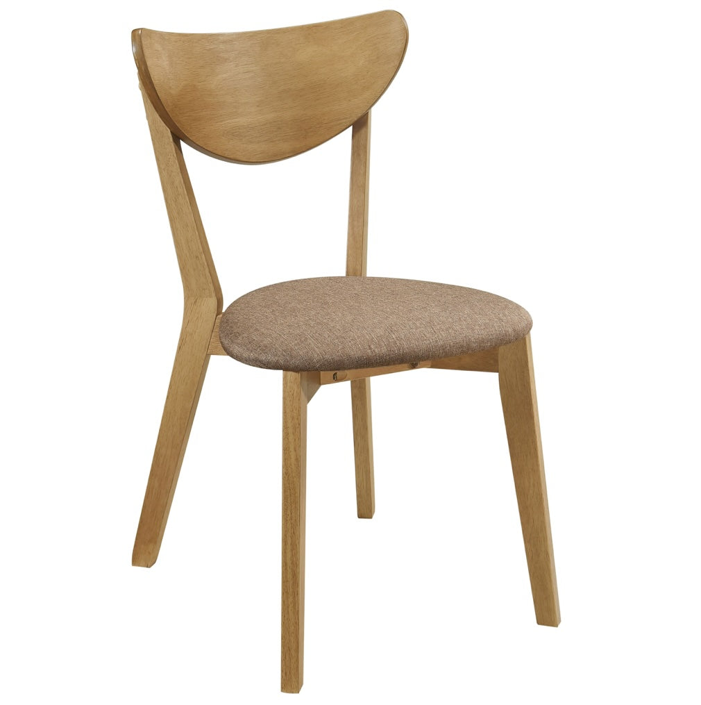 Elowen 5-Piece Round Solid Wood Dining Set Light Walnut