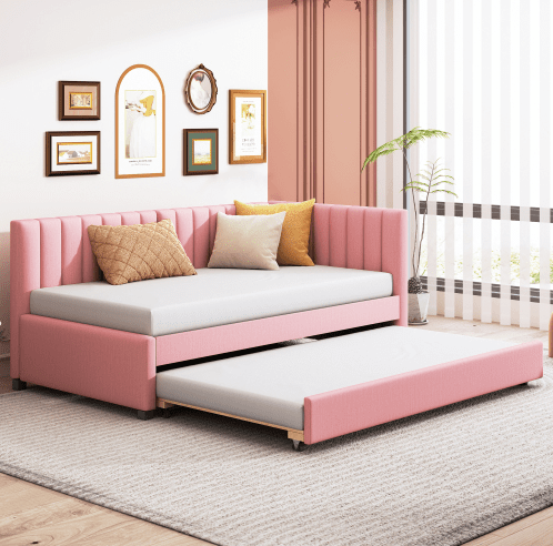 Lavinia Twin Linen Daybed with Trundle