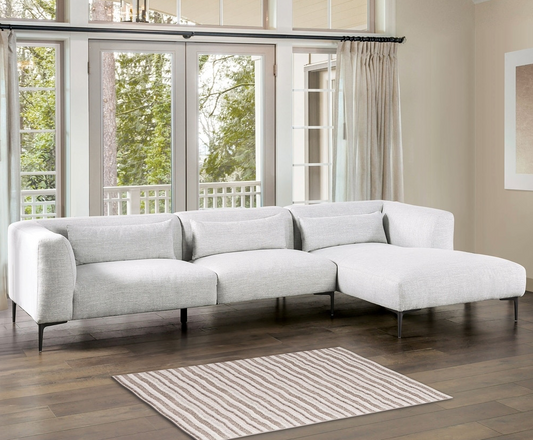 Paderborn Contemporary Light Gray Linen Sectional