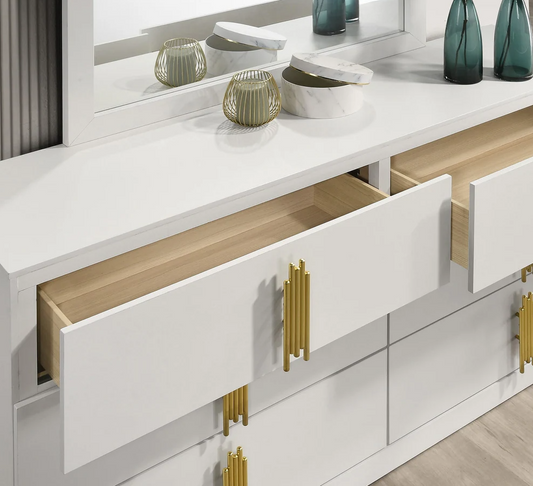 Basildon Contemporary White & Gold Dresser